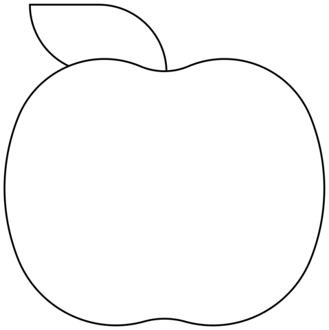 Red Apple Emoji Coloring Page